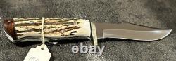 Jim Ort OZ Custom Fixed Blade Hunting Knife Genuine Stag & Ironwood Sheath & Box