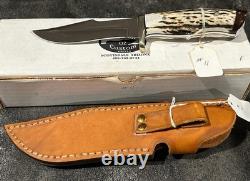 Jim Ort OZ Custom Fixed Blade Hunting Knife Genuine Stag & Ironwood Sheath & Box