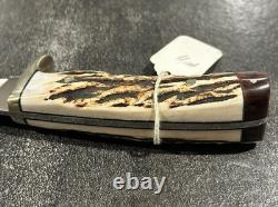 Jim Ort OZ Custom Fixed Blade Hunting Knife Genuine Stag & Ironwood Sheath & Box