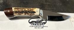 Jim Ort OZ Custom Knives Fixed Blade STAG & Desert Ironwood Drop-Point Hunter