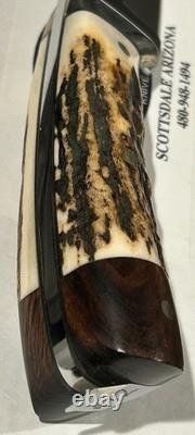 Jim Ort OZ Custom Knives Fixed Blade STAG & Desert Ironwood Drop-Point Hunter