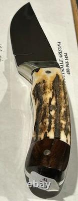 Jim Ort OZ Custom Knives Fixed Blade STAG & Desert Ironwood Drop-Point Hunter