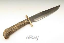 Jim Sigg Siggma Knives USA Large Custom Handmade Stag Crown Bowie Hunting Knife