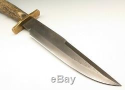Jim Sigg Siggma Knives USA Large Custom Handmade Stag Crown Bowie Hunting Knife