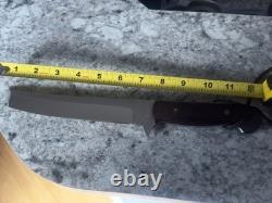 John Wagaman Custom Knife with Custom Leather Case Made In USA 7 Inch Blade