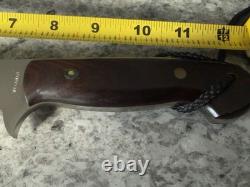 John Wagaman Custom Knife with Custom Leather Case Made In USA 7 Inch Blade