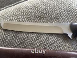 John Wagaman Custom Knife with Custom Leather Case Made In USA 7 Inch Blade