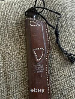 John Wagaman Custom Knife with Custom Leather Case Made In USA 7 Inch Blade