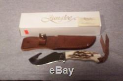 Junglee Tak Fukuta Stag Handle Large Guthook Knife Made In Seki Japan Never Used