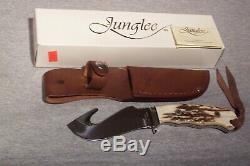 Junglee Tak Fukuta Stag Handle Large Guthook Knife Made In Seki Japan Never Used