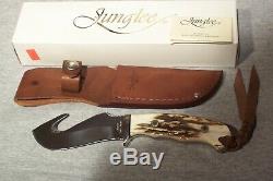 Junglee Tak Fukuta Stag Handle Large Guthook Knife Made In Seki Japan Never Used