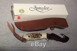 Junglee Tak Fukuta Stag Handle Large Guthook Knife Made In Seki Japan Never Used