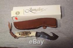 Junglee Tak Fukuta Stag Handle Large Guthook Knife Made In Seki Japan Never Used