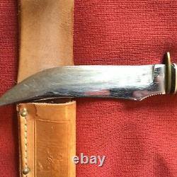 KA-BAR Knife with sheath. Sheath has deer engraved. Knife 9 1/4 blade 5