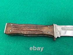 KABAR PRE-WAR 1923-30's RARE UNION CUT CO. BONE HUNTER KNIFE & SHEATH