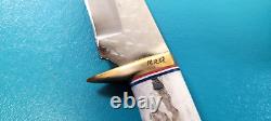 KEN RICHARDSON Custom Hunting 9.25 Crown Stag Grip Skinning Knife