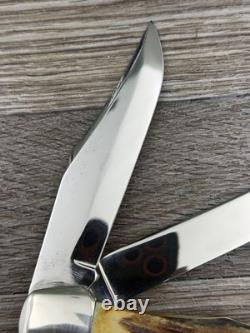 Ka-bar USA 1950-60s era genuine Stag Carbon Steel folding hunter knife Excellent