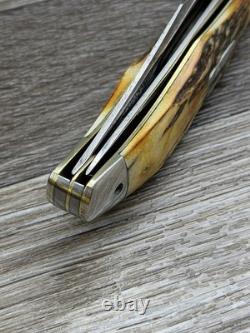 Ka-bar USA 1950-60s era genuine Stag Carbon Steel folding hunter knife Excellent