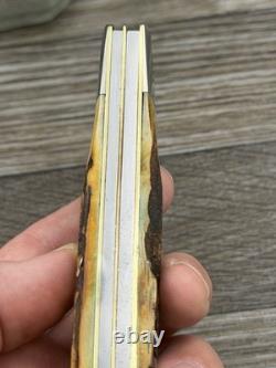 Ka-bar USA 1950-60s era genuine Stag Carbon Steel folding hunter knife Excellent