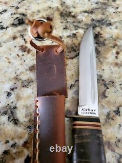 Kabar #1232 USA, fixed blade hunting knife, SS blade, brass guard, aluminum butt cap