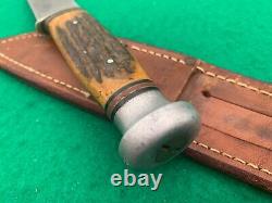 Kabar Stag Pre-war 1923 To 1945 Only, Super Rare Nice Big Knife & Sheath