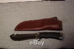 Katz Sawback Large Guthook Blade Knife & Sheath Made In Japan Used Exc Condition