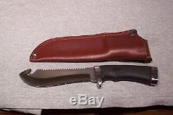 Katz Sawback Large Guthook Blade Knife & Sheath Made In Japan Used Exc Condition