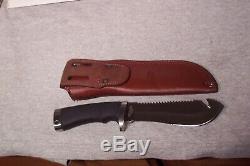 Katz Sawback Large Guthook Blade Knife & Sheath Made In Japan Used Exc Condition