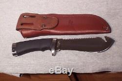 Katz Sawback Large Guthook Blade Knife & Sheath Made In Japan Used Exc Condition