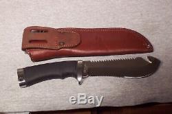 Katz Sawback Large Guthook Blade Knife & Sheath Made In Japan Used Exc Condition