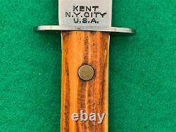 Kent N. Y. City 1931 Knife 67 To 91 Yrs Old Perfect Bone Vintage Tight Sheath