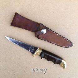 Kershaw Fixed Blade Hunting Knife 1029 Oregon USA By Kai Japan with Leather Sheath