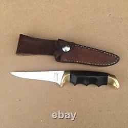 Kershaw Fixed Blade Hunting Knife 1029 Oregon USA By Kai Japan with Leather Sheath