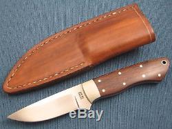 Kevin Hoffman KLH Fixed Blade Hunting Knife, Heavy Duty Hunter, Leather Sheath