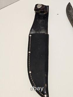 Kinfolks Flame Edge Super Hunter 568 TC Hunting Knife Stag Handle Old Vintage