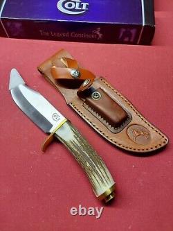 Knife #206 Colt Tactical Hunter Bowie Fixed 6 Blade Antler Stag Handle CT-30645