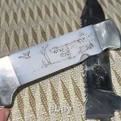 Knife GDR Vintage hunter Knife Fixed Blade handmade engraved super animal