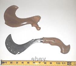 Knife Wooden Scabbard Sheath Curved Karambit Hook Claw Antique Unusual Sword
