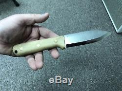 L. T. Wright Handcrafted Knives Genesis A2 Snakeskin Micarta Knife Scandi