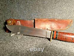 LARGE 1930s CRANE CUTLERY (ENGLAND) SHEATH KNIFE STAG POMMEL BEAUTY WWII