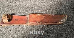 LARGE 1930s CRANE CUTLERY (ENGLAND) SHEATH KNIFE STAG POMMEL BEAUTY WWII