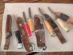 LOT of Swedish Mora Knives KJ. Eriksson Neco R. J. Richter Classic 1960-1980s