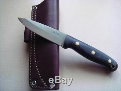LT Wright GNS CPM 3V Steel Convex edge Black Micarta Matte Knife and Sheath