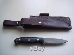 LT Wright GNS CPM 3V Steel Convex edge Black Micarta Matte Knife and Sheath