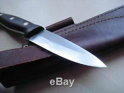 LT Wright GNS CPM 3V Steel Convex edge Black Micarta Matte Knife and Sheath