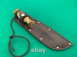 Lamson & Goodnow Stag Circa 1837 1940 Pre-war Super Rare Big Knife & Sheath