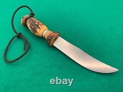 Lamson & Goodnow Stag Circa 1837 1940 Pre-war Super Rare Big Knife & Sheath