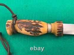 Lamson & Goodnow Stag Circa 1837 1940 Pre-war Super Rare Big Knife & Sheath