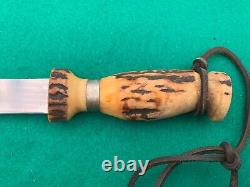 Lamson & Goodnow Stag Circa 1837 1940 Pre-war Super Rare Big Knife & Sheath