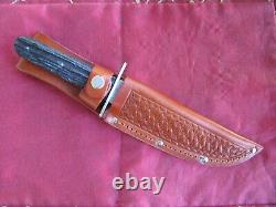 Landers Frary & Clark LF&C Universal Vintage Hunting Bowie Knife, Rough Black